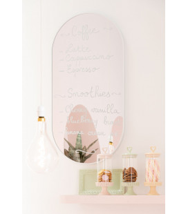 Miroir Ovale Metal Blanc 100cm