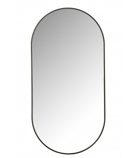 Miroir Ovale Metal Noir 100cm