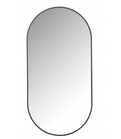 Miroir Ovale Metal Noir 100cm