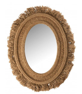 Miroir Ovale En Jute Naturelle