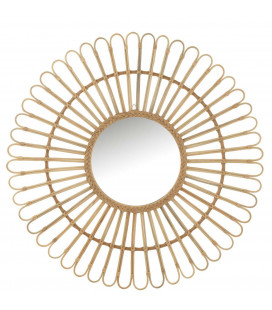 Miroir Ellen Rond Rotin Naturel 110cm