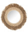 Miroir Rond Perles Bois et Raphia D84cm
