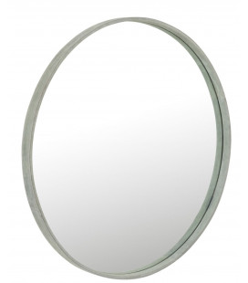 Miroir Rond Cuir Vert Large 60cm