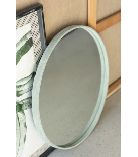 Miroir Rond Cuir Vert Large 60cm