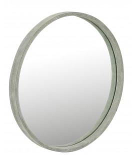 Miroir Rond Cuir Vert Large 40cm