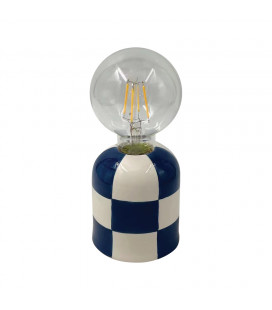 Lampe décorative Carreau bleu H19,7cm
