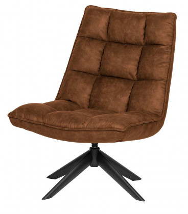 Fauteuil Pivotant Jouke Cuir Artificiel Cognac