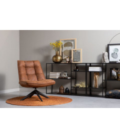 Fauteuil Pivotant Jouke Cuir Artificiel CognacWOOOD by De Eekhoorn Fauteuil Pivotant Jouke Cuir Artificiel CognacWOOOD by De Eekhoorn