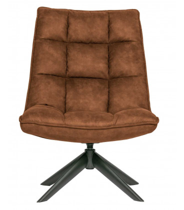 Fauteuil Pivotant Jouke Cuir Artificiel CognacWOOOD by De Eekhoorn