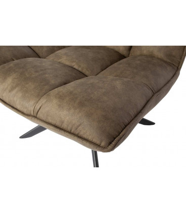 Fauteuil Pivotant Jouke Cuir Artificiel Kaki