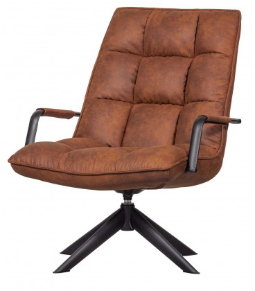 Fauteuil Pivotant Jouke Cuir Artificiel Cognac