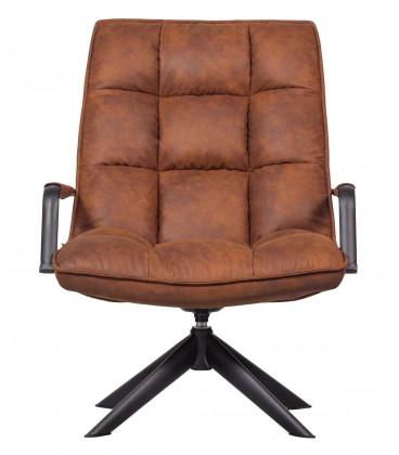 Fauteuil Pivotant Jouke Cuir Artificiel Cognac