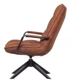 Fauteuil Pivotant Jouke Cuir Artificiel Cognac