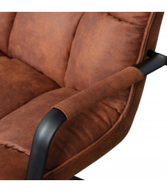 Fauteuil Pivotant Jouke Cuir Artificiel Cognac