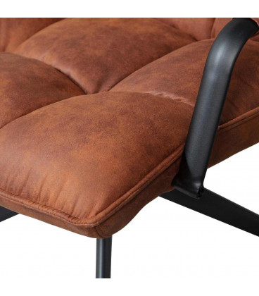 Fauteuil Pivotant Jouke Cuir Artificiel Cognac
