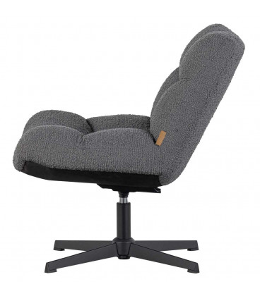 Fauteuil Pivotant Vinny Bouclé Gris