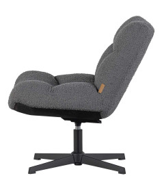 Fauteuil Pivotant Vinny Bouclé Gris