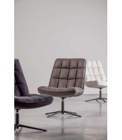 Fauteuil Pivotant Dirkje Cuir Artificiel Noir