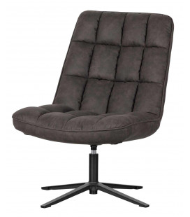 Fauteuil Pivotant Dirkje Cuir Artificiel Noir