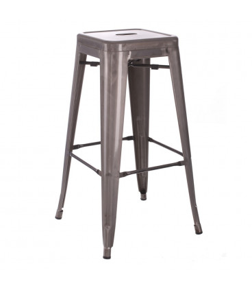 Lot de 2 Tabourets Bar Patine Argent Dallas