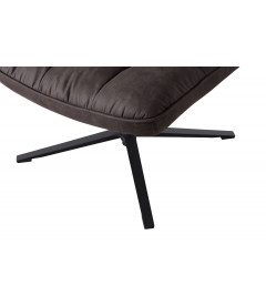 Fauteuil Pivotant Dirkje Cuir Artificiel Noir