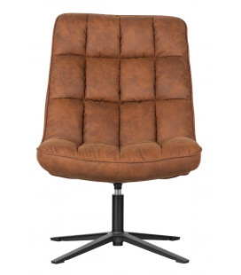 Fauteuil Pivotant Dirkje Cuir Artificiel Cognac 2