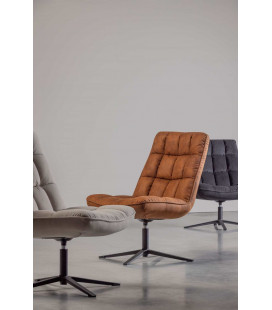 Fauteuil Pivotant Dirkje Cuir Artificiel Cognac