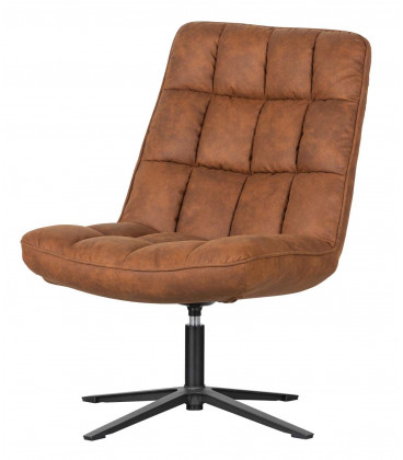 Fauteuil Pivotant Dirkje Cuir Artificiel Cognac