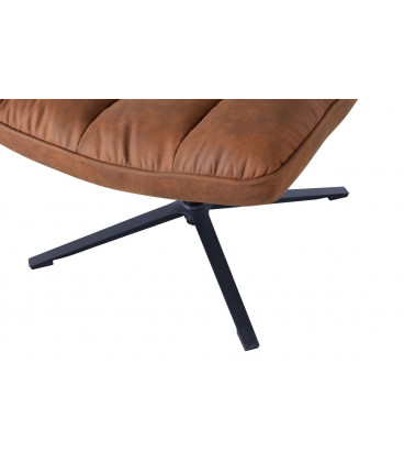 Fauteuil Pivotant Dirkje Cuir Artificiel Cognac