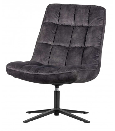 Fauteuil Pivotant Job Velours Gris