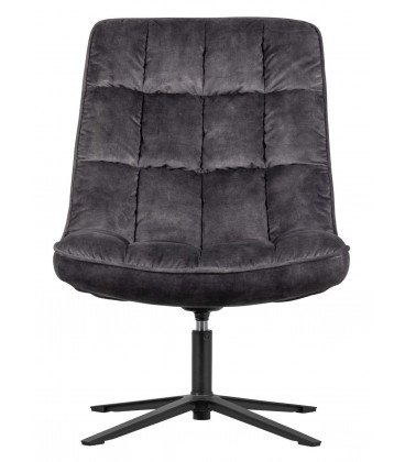 Fauteuil Pivotant Job Velours Gris