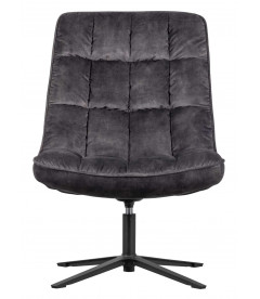 Fauteuil Pivotant Job Velours Gris