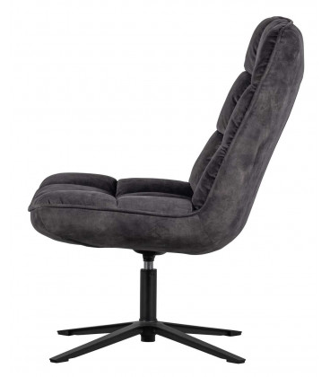 Fauteuil Pivotant Job Velours Gris