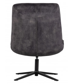 Fauteuil Pivotant Job Velours Gris