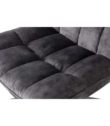 Fauteuil Pivotant Job Velours Gris