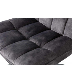 Fauteuil Pivotant Job Velours Gris