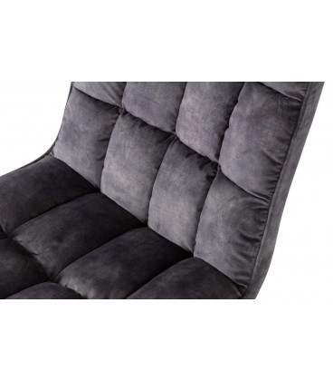 Fauteuil Pivotant Job Velours Gris