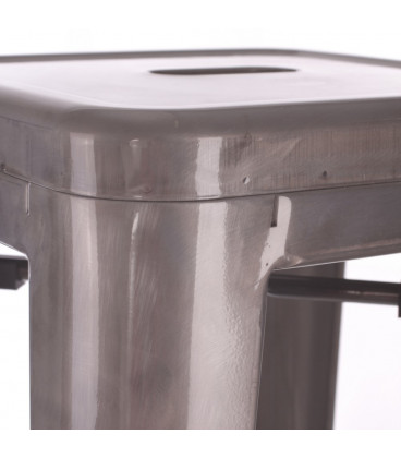 Lot de 2 Tabourets Bar Patine Argent Dallas