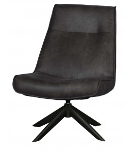 Fauteuil Pivotant Skyler Cuir Artificiel Noir