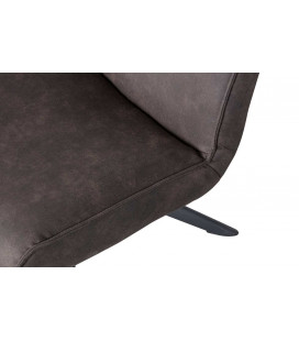 Fauteuil Pivotant Skyler Cuir Artificiel Noir