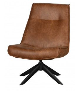 Fauteuil Pivotant Skyler Cuir Artificiel Cognac