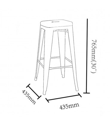 Lot de 2 Tabourets Bar Patine Argent Dallas