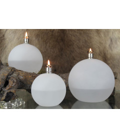 Bougie Éternelle Ronde Chromé Givré PM 9cm