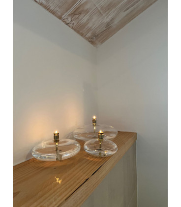 Bougie Éternelle Galet Laitonnée GM 18cm