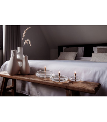 Bougie Éternelle Galet Laitonnée MM 14cm