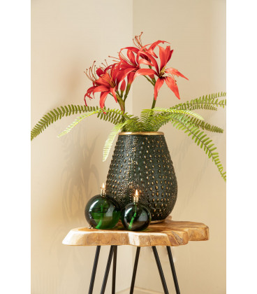 Bougie Eternelle Ronde Verte Chromée 9cm S