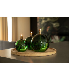 Bougie Eternelle Ronde Verte Chromée 9cm S