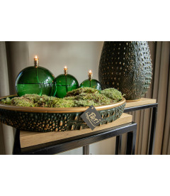 Bougie Eternelle Ronde Verte Chromée 9cm S