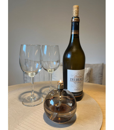 Bougie Eternelle Ronde Champagne Chromée 9cm S