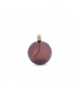 Lampe à huile Ronde Cognac Chromée 9cm S